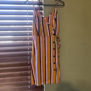 Pink camel striped mini dress medium